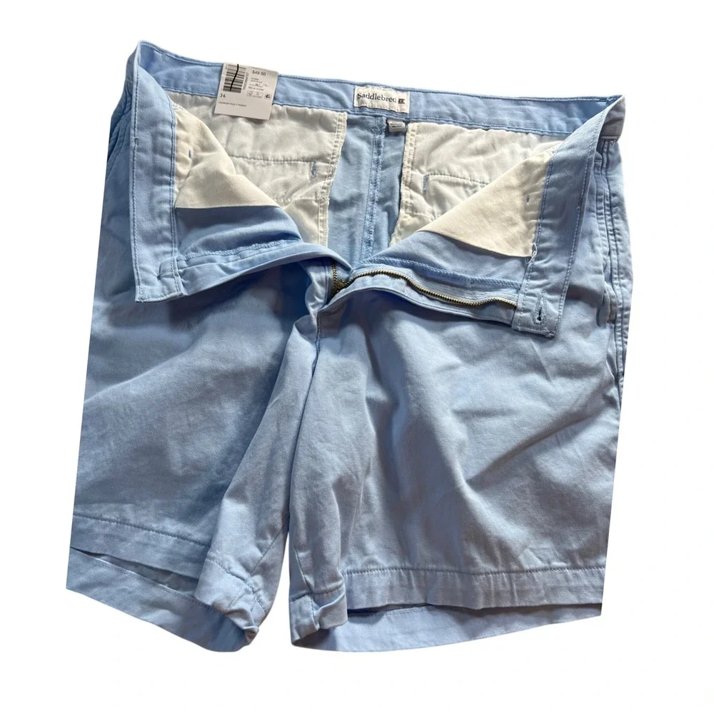 Saddlebred Mens Comfort Flex 7 Inseam Flat Front Shorts Jazz Blue Size 36 NWT